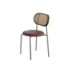 Woven Grace Dining Chair - Handwoven Rattan Seat with Wooden Frame in Natural Finish